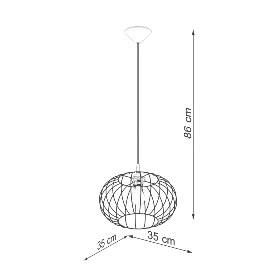 Luster na sajli TSUNO 1xE27/15W/230V crna