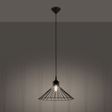 Luster na sajli EDA 1xE27/15W/230V crna