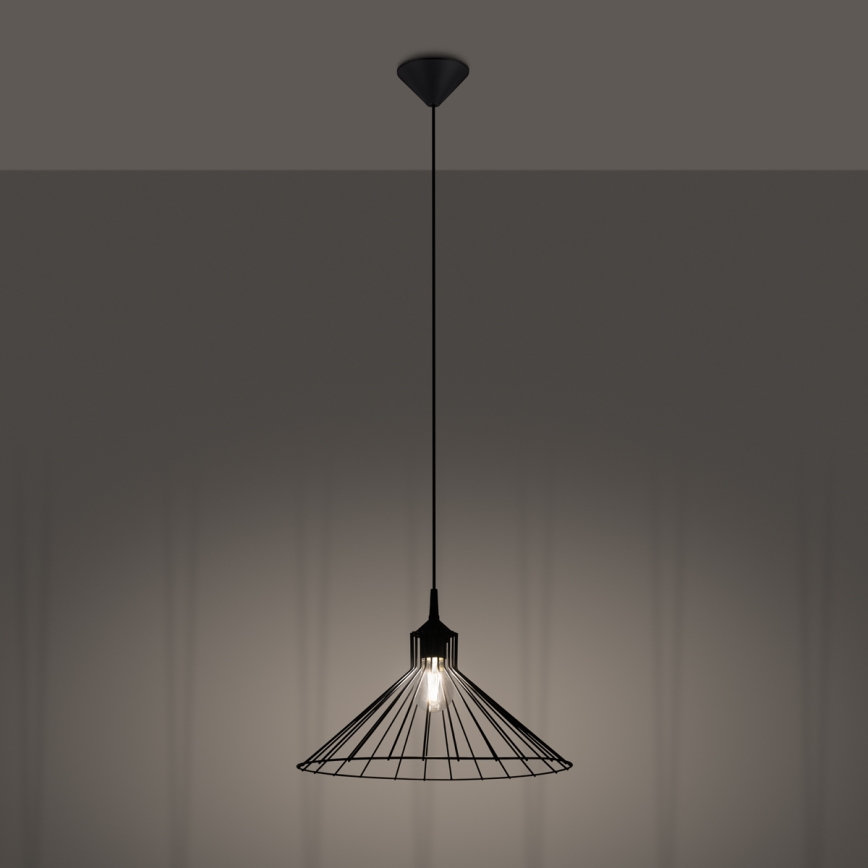 Luster na sajli EDA 1xE27/15W/230V crna
