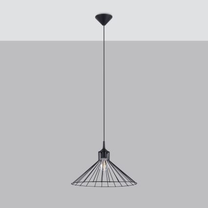 Luster na sajli EDA 1xE27/15W/230V crna