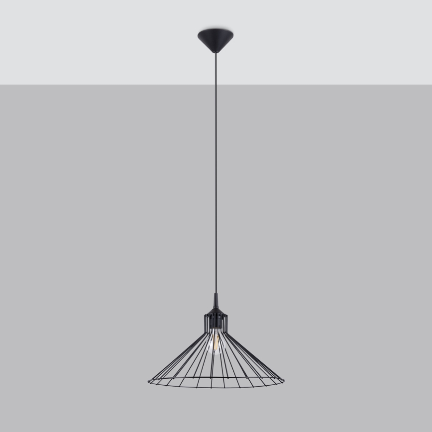 Luster na sajli EDA 1xE27/15W/230V crna