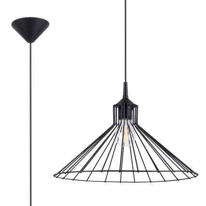 Luster na sajli EDA 1xE27/15W/230V crna