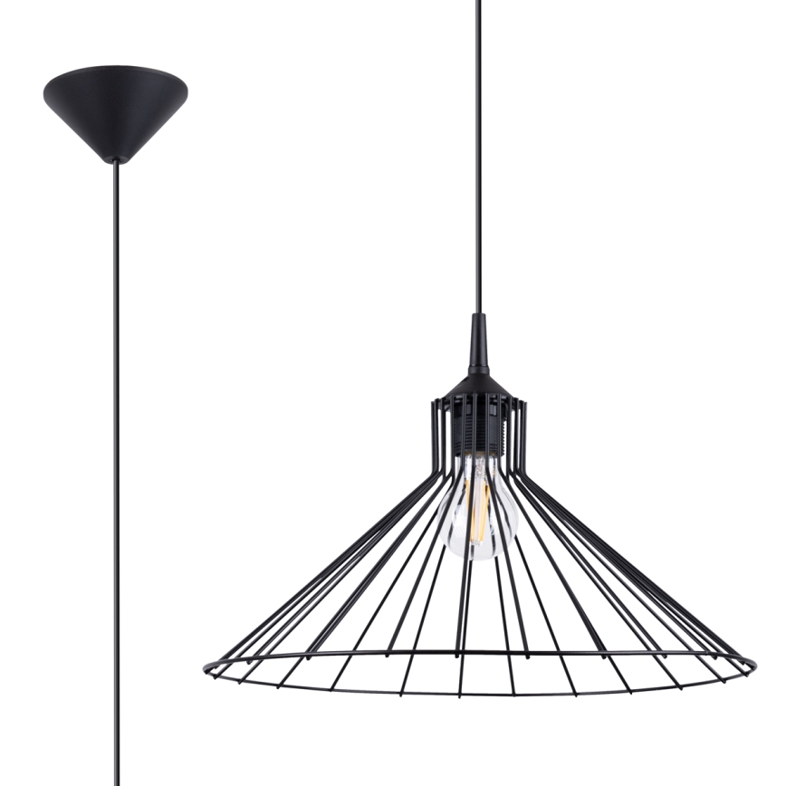 Luster na sajli EDA 1xE27/15W/230V crna