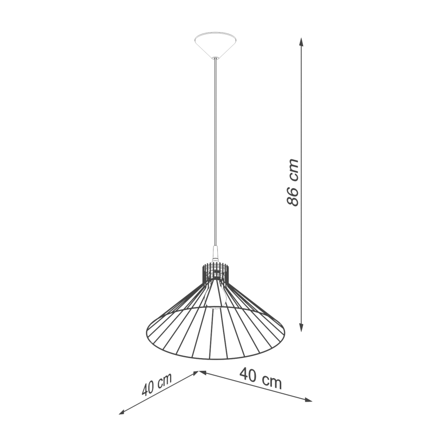 Luster na sajli EDA 1xE27/15W/230V crna
