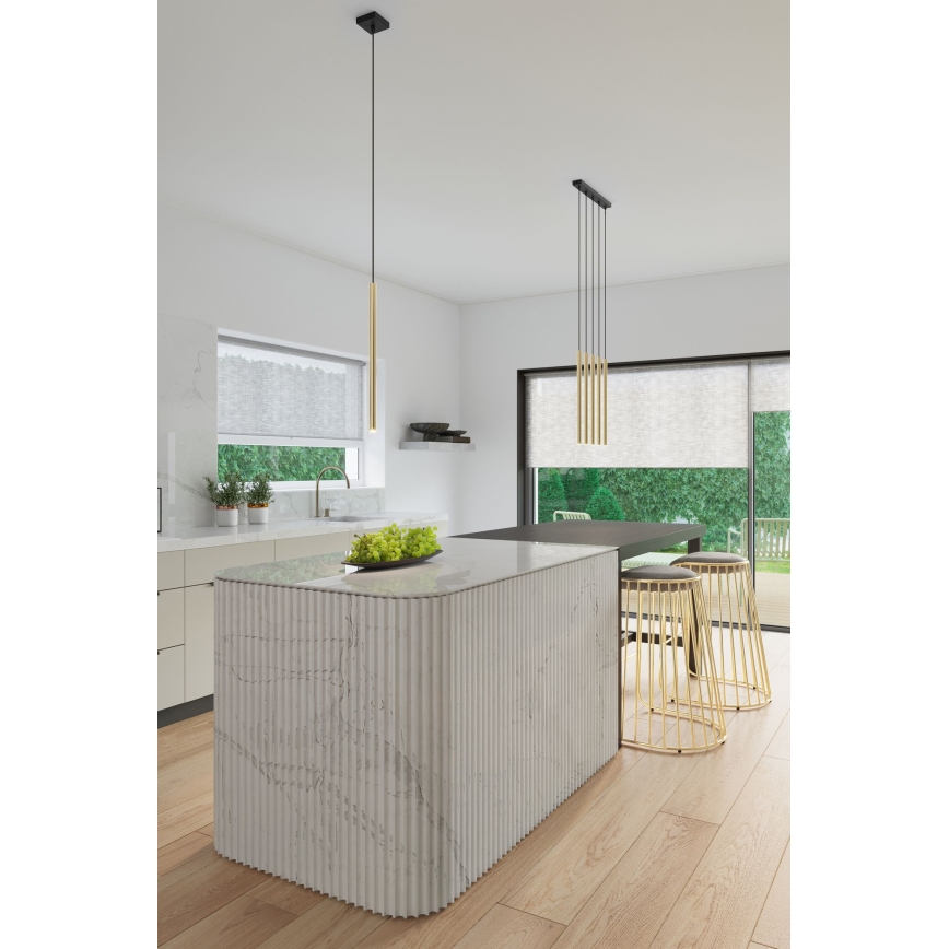 Luster na sajli PASTELO 5xG9/8W/230V zlatna
