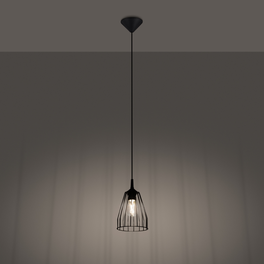 Luster na sajli LEYO 1xE27/15W/230V crna
