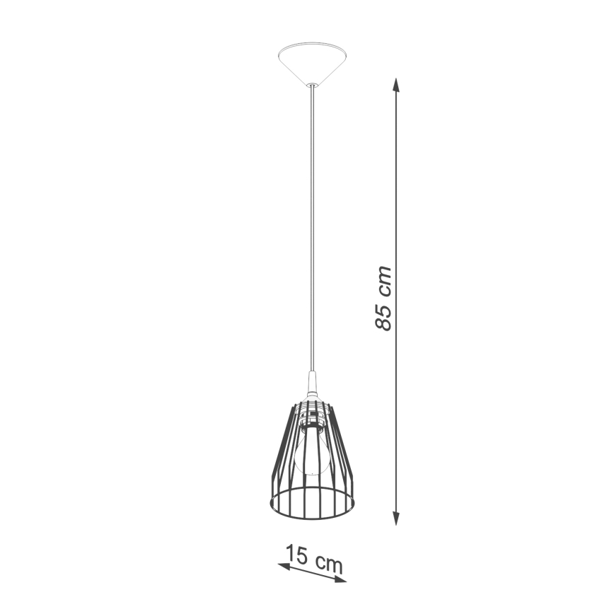 Luster na sajli LEYO 1xE27/15W/230V crna
