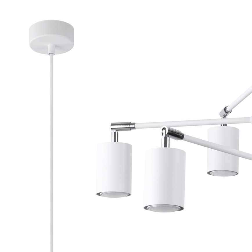 Luster na sajli LEMMI 6xGU10/10W/230V bijela