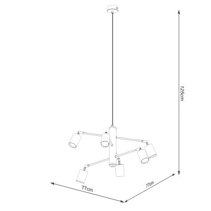 Luster na sajli LEMMI 6xGU10/10W/230V bijela