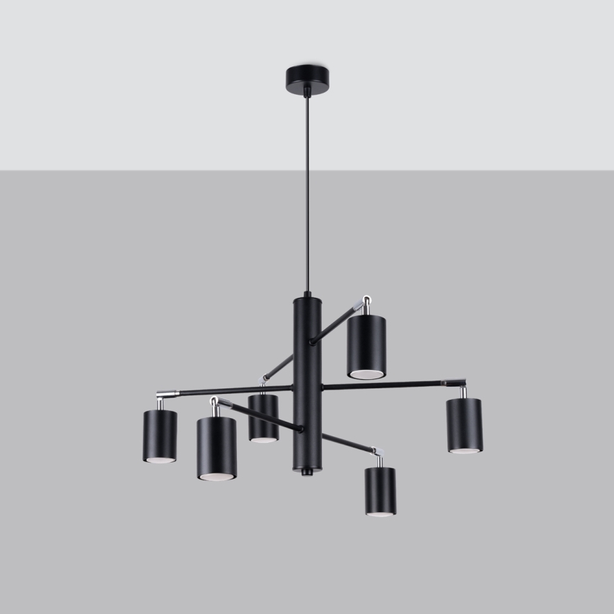 Luster na sajli LEMMI 6xGU10/10W/230V crna