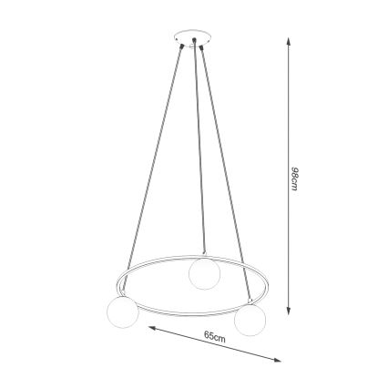 Luster na sajli YOLI 3xG9/8W/230V crna