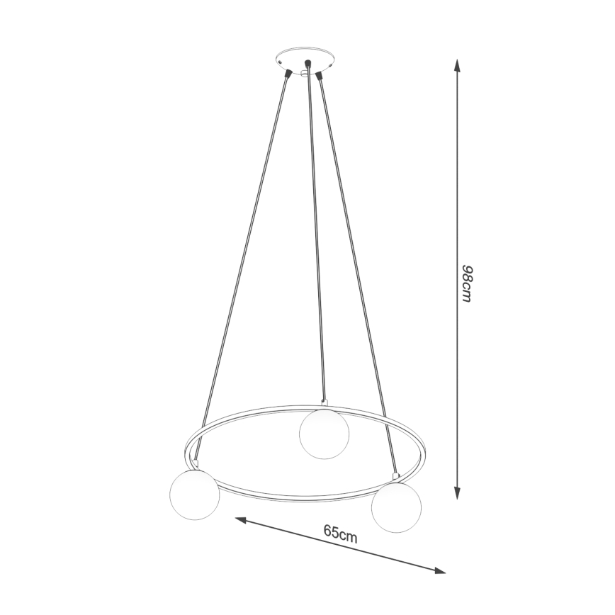 Luster na sajli YOLI 3xG9/8W/230V crna