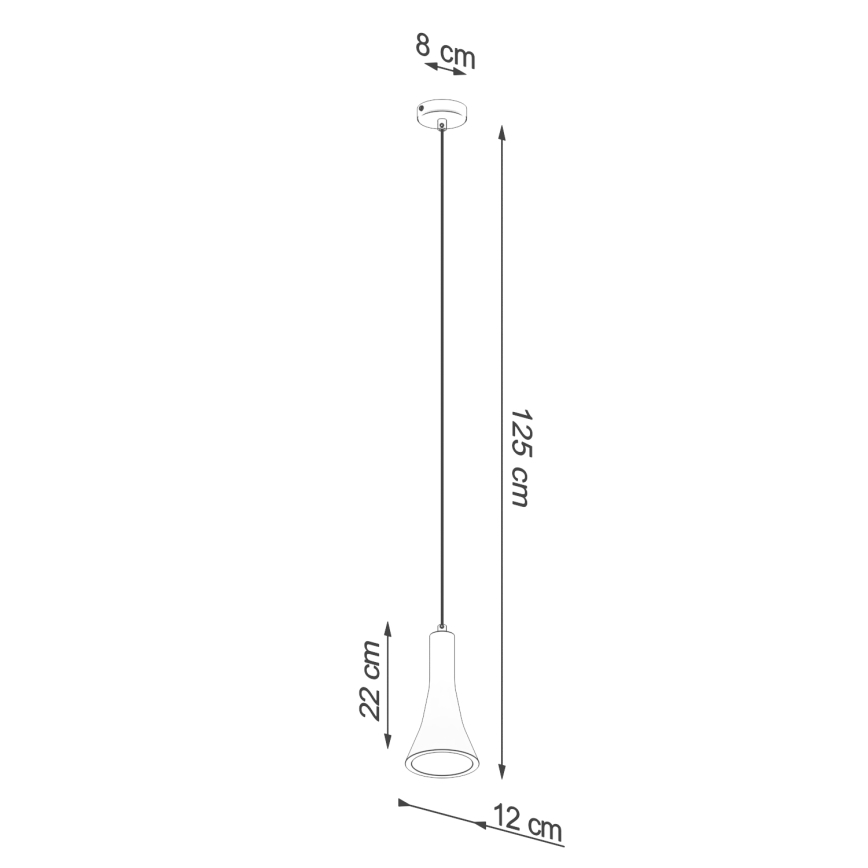 Luster na sajli REA 1xE14/12W/230V beton