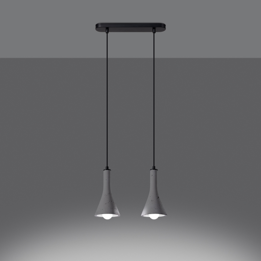 Luster na sajli REA 2xE14/12W/230V beton