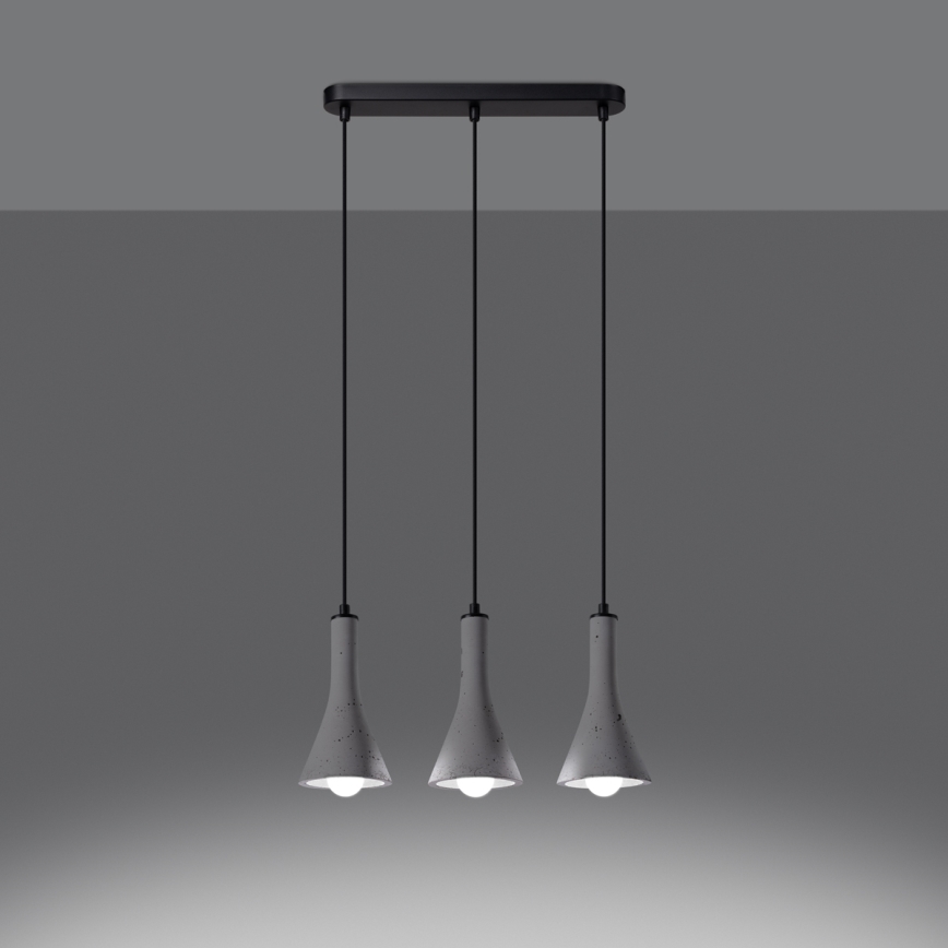 Luster na sajli REA 3xE14/12W/230V beton