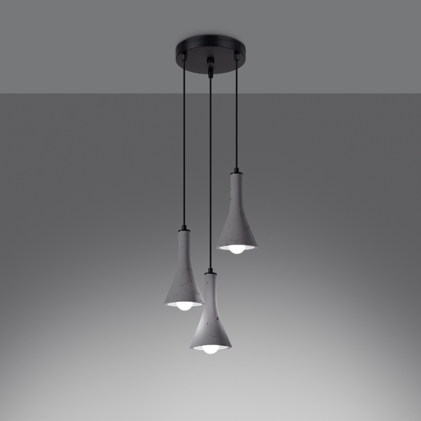 Luster na sajli REA 3xE14/12W/230V beton