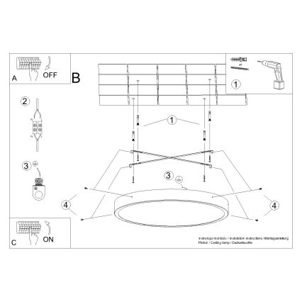 LED stropna svjetiljka ONYX LED/32W/230V, Ø 40 cm, crna