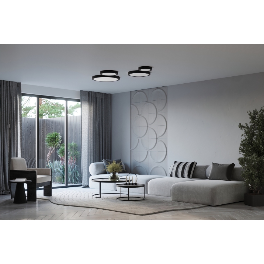 LED stropna svjetiljka ONYX LED/48W/230V Ø 60 cm crna