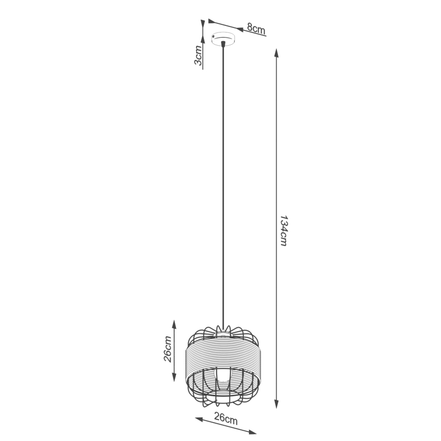 Luster na sajli FOST 1xE27/15W/230V
