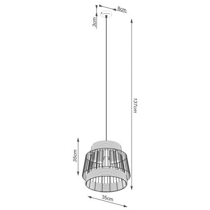 Luster na sajli BRILO 1xE27/15W/230V