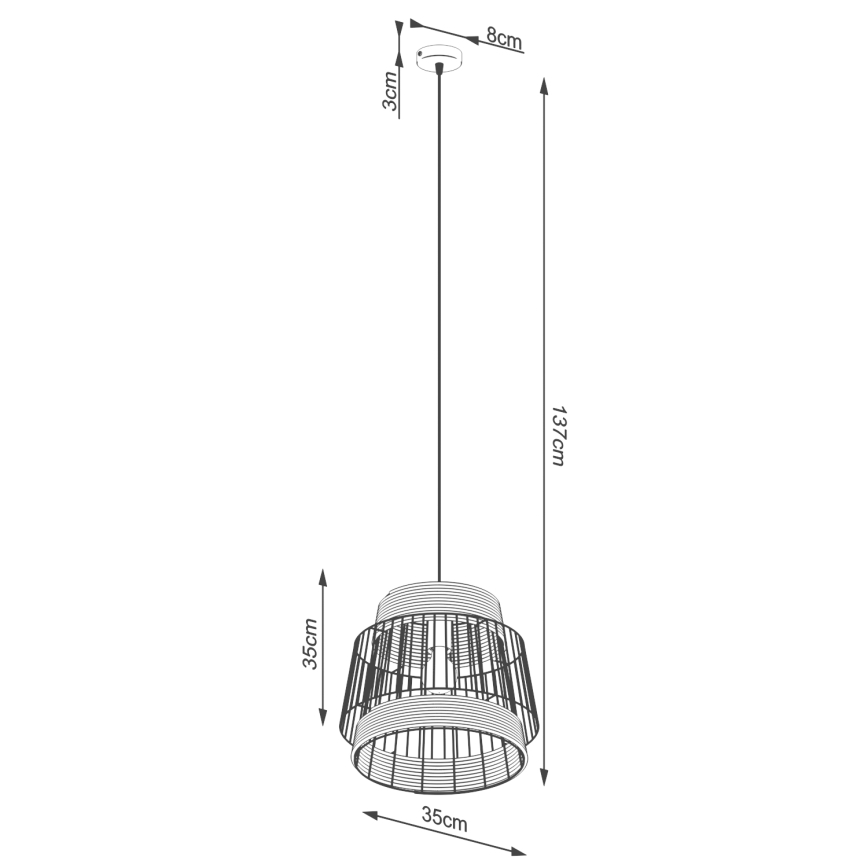 Luster na sajli BRILO 1xE27/15W/230V