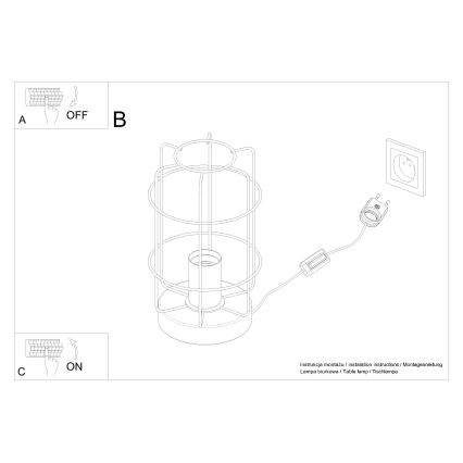 Stolna lampa GOTTO 1xE27/15W/230V crna/bukva