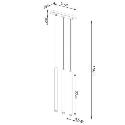 Luster na sajli PASTELO 3xG9/8W/230V bukva