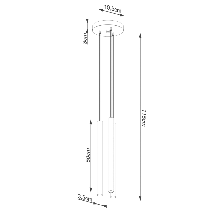 Luster na sajli PASTELO 3xG9/8W/230V beton