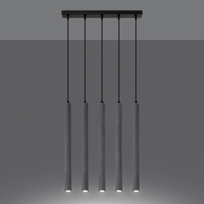 Luster na sajli PASTELO 5xG9/8W/230V beton