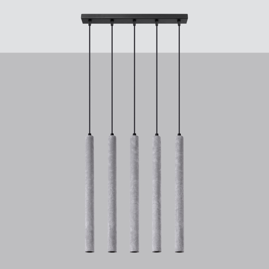 Luster na sajli PASTELO 5xG9/8W/230V beton