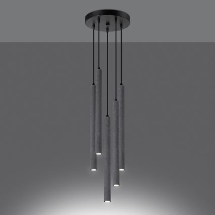 Luster na sajli PASTELO 5xG9/8W/230V beton
