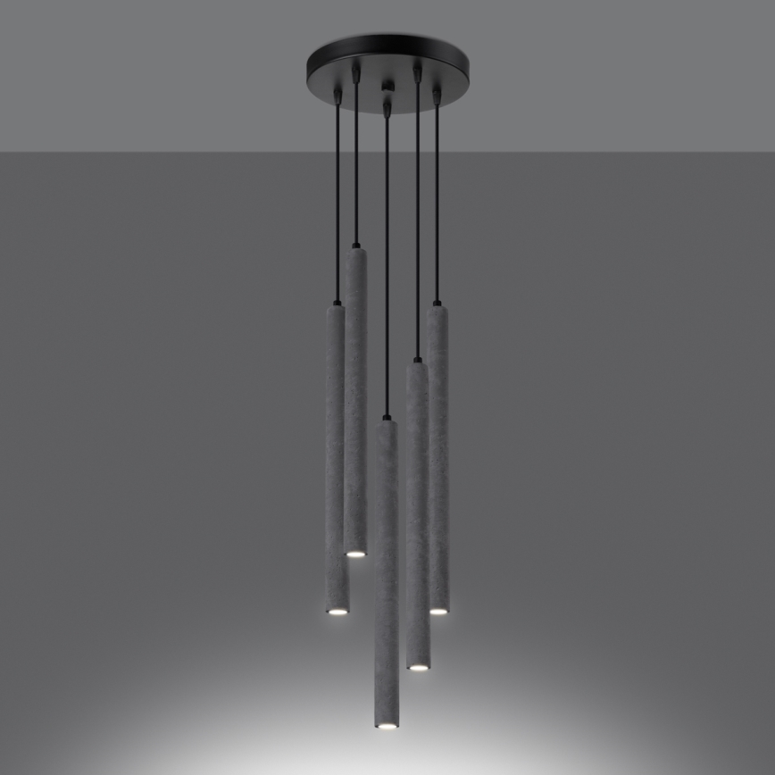 Luster na sajli PASTELO 5xG9/8W/230V beton