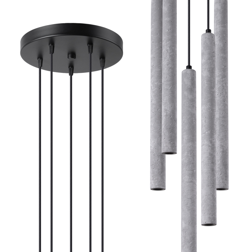 Luster na sajli PASTELO 5xG9/8W/230V beton