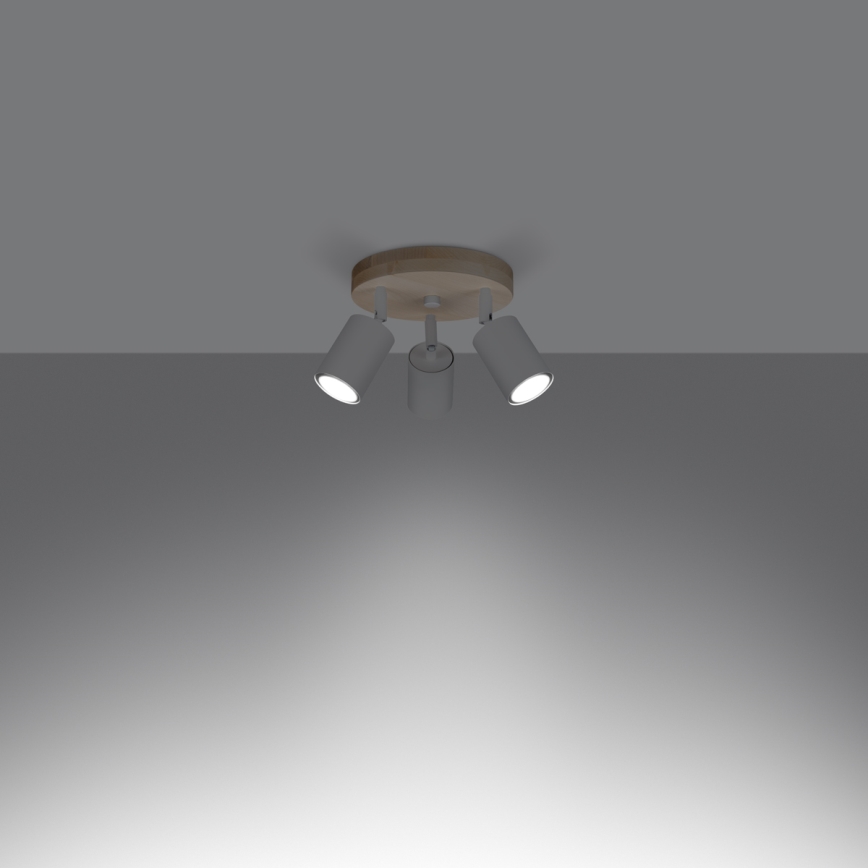 Reflektorska svjetiljka VERDO 3xGU10/10W/230V bijela/bukva