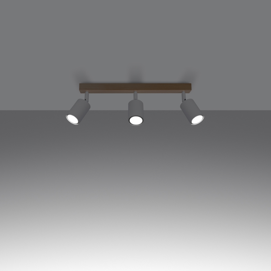 Reflektorska svjetiljka VERDO 3xGU10/10W/230V bijela/bukva