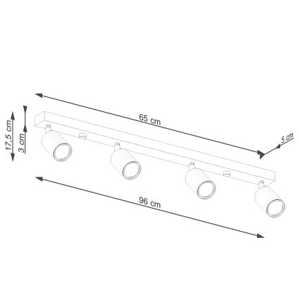 Reflektorska svjetiljka VERDO 4xGU10/10W/230V bijela/bukva