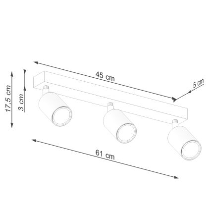 Reflektorska svjetiljka VERDO 3xGU10/10W/230V crna/bukva