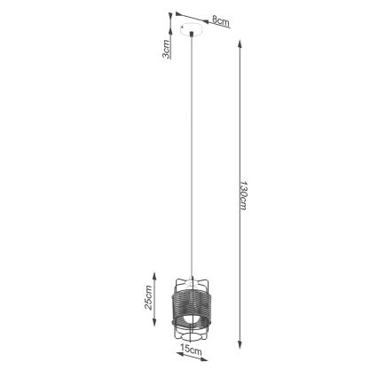 Luster na sajli GIZUR 1xE27/15W/230V