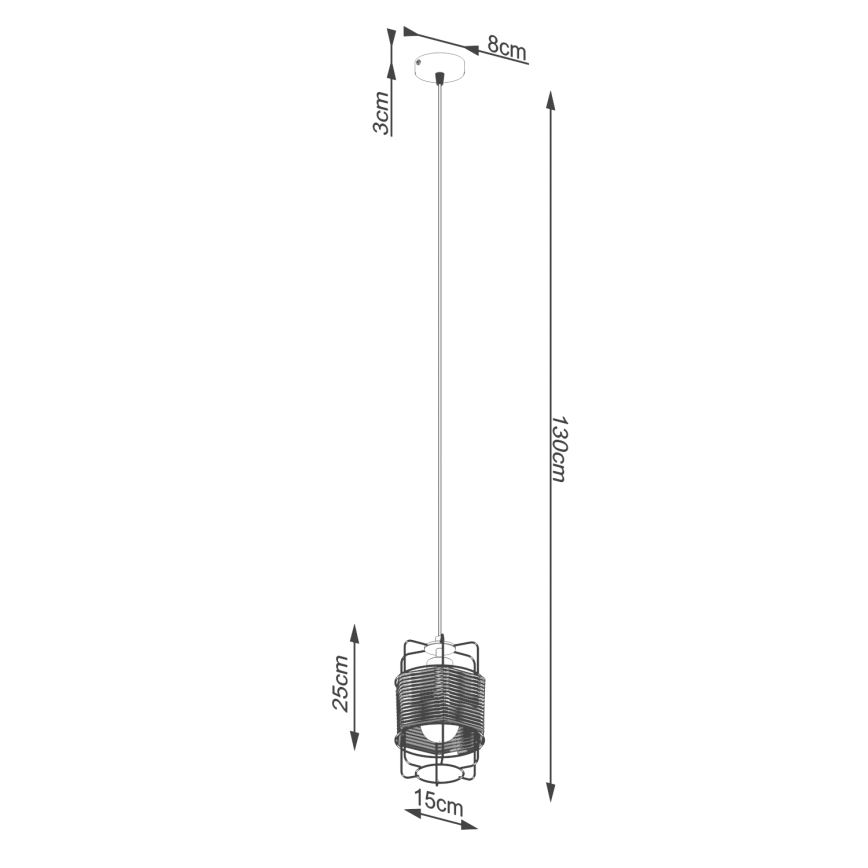 Luster na sajli GIZUR 1xE27/15W/230V
