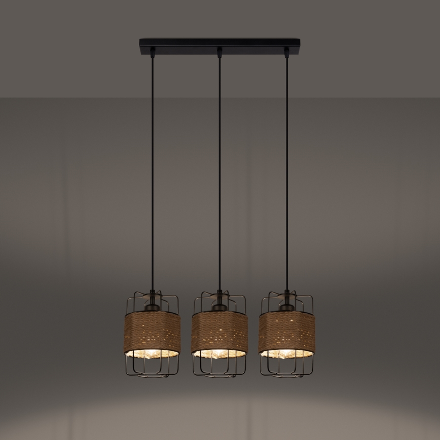 Luster na sajli GIZUR 3xE27/15W/230V