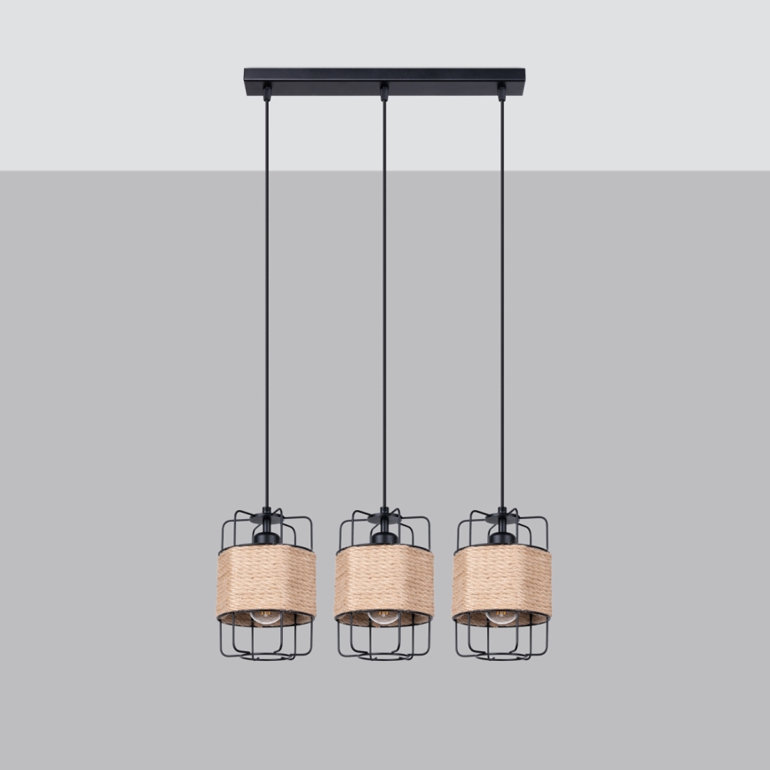 Luster na sajli GIZUR 3xE27/15W/230V