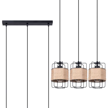 Luster na sajli GIZUR 3xE27/15W/230V