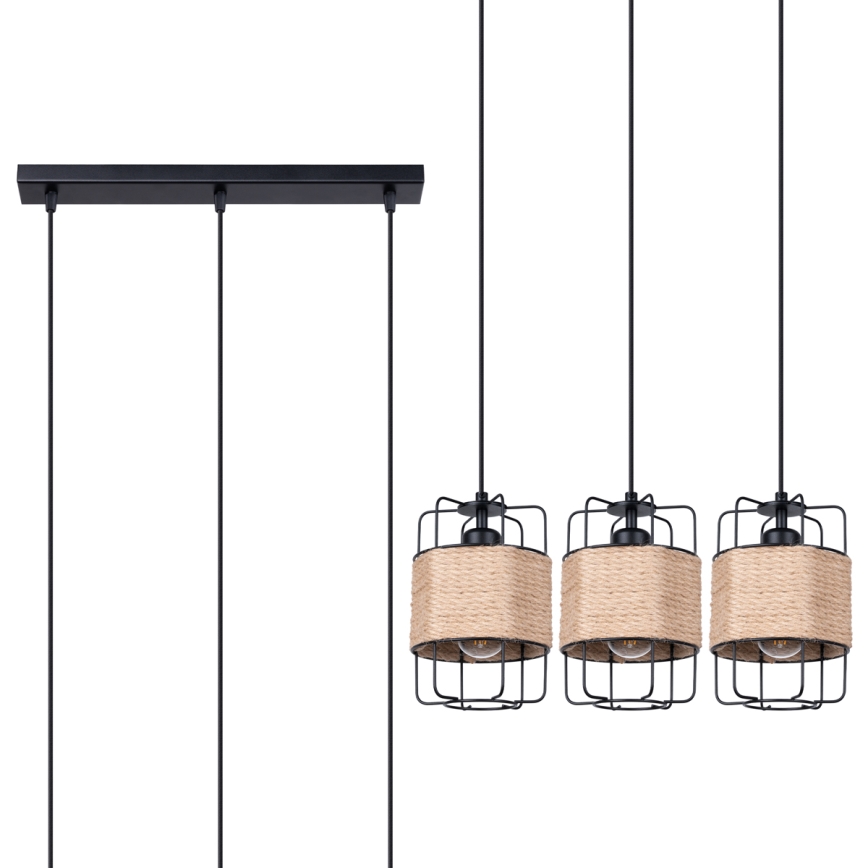 Luster na sajli GIZUR 3xE27/15W/230V