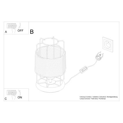 Stolna lampa GIZUR 1xE27/15W/230V