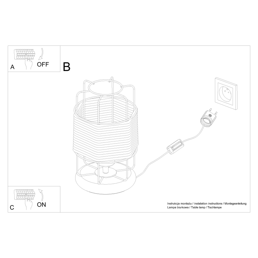 Stolna lampa GIZUR 1xE27/15W/230V
