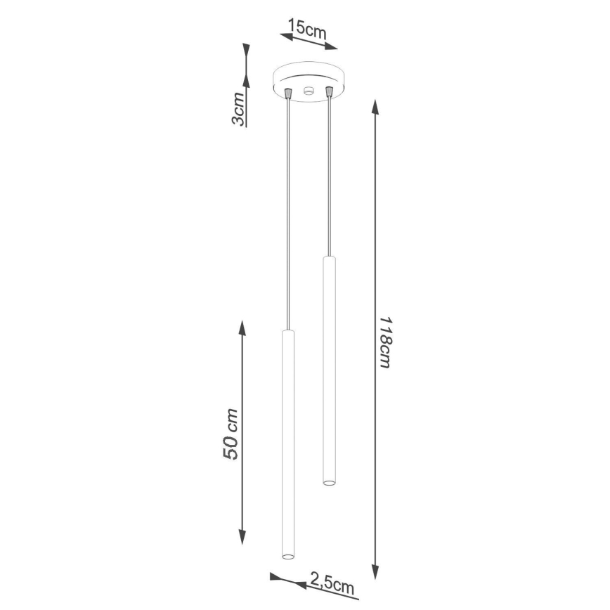 Luster na sajli PASTELO 2xG9/8W/230V bijela