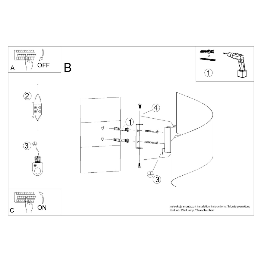 Zidna svjetiljka TALASSA 1xG9/8W/230V crna