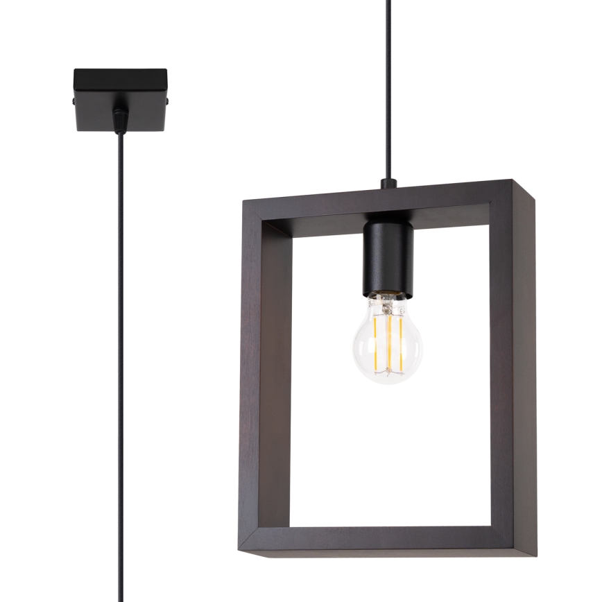Luster na sajli ARIES 1xE27/15W/230V bukva/wenge