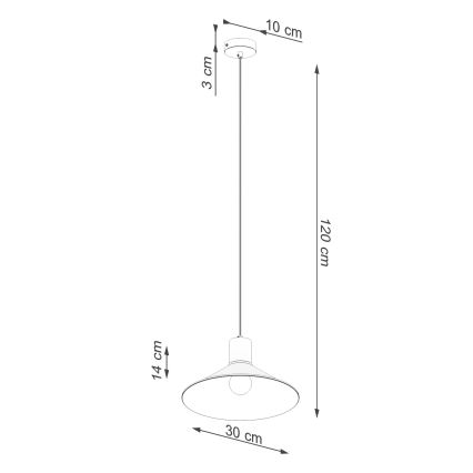 Luster na sajli JAGA 1xE27/15W/230V pr. 30 cm bijela