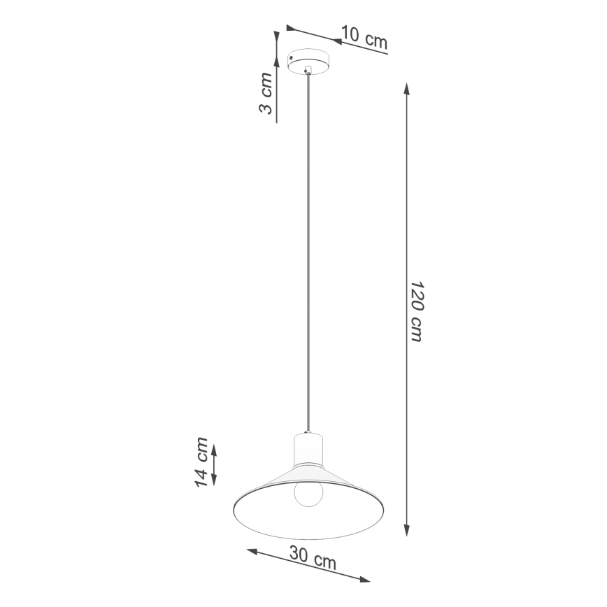Luster na sajli JAGA 1xE27/15W/230V pr. 30 cm bijela